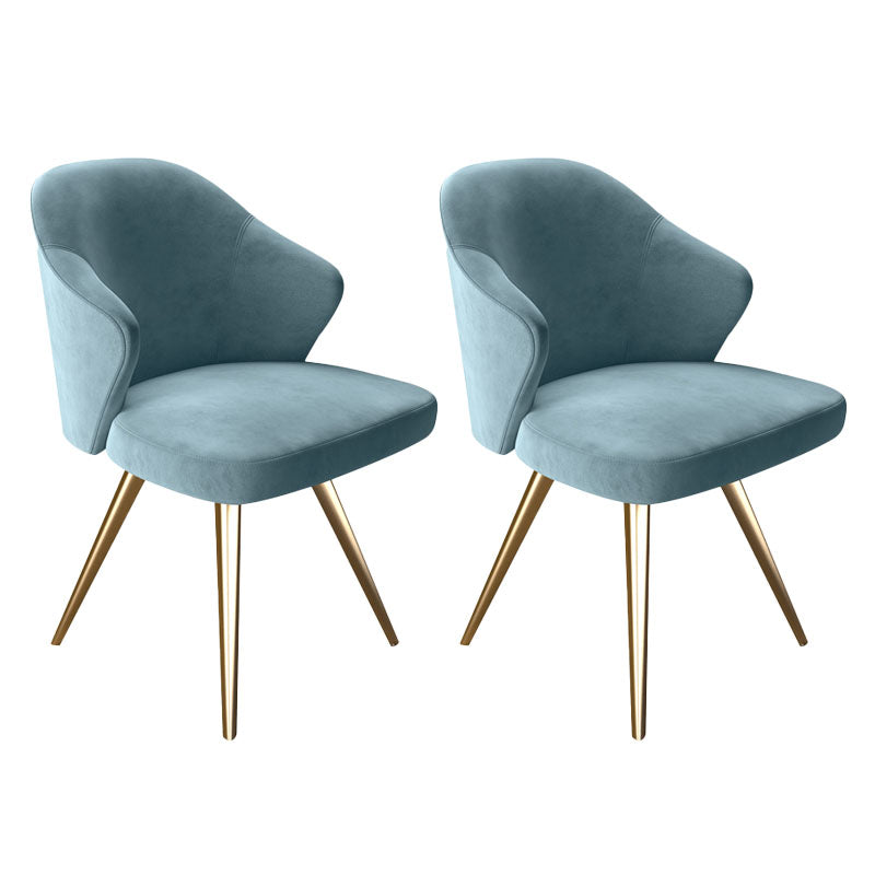 Glam Metal Dining Arm Chair Upholstered Side Chairs for Home Use Pink-Blue 2 Piece Set Clearhalo ' kitchen&dining_furn' 'Dining Chairs' 'Dining Tables & Seating' 'dining_chair' 'furn' 'furn_dining_chair' 'Furniture' 'furniture_dining_chair' 'Kitchen & Dining Furniture' 'kitchen' 4511499