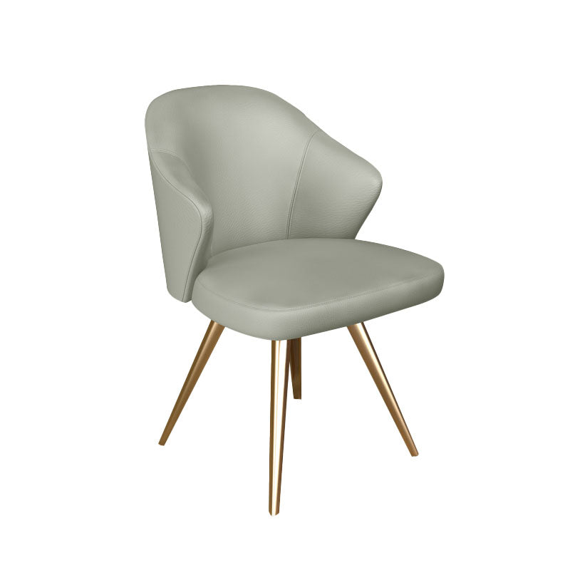 Glam Metal Dining Arm Chair Upholstered Side Chairs for Home Use Light Gray 1 Piece Clearhalo ' kitchen&dining_furn' 'Dining Chairs' 'Dining Tables & Seating' 'dining_chair' 'furn' 'furn_dining_chair' 'Furniture' 'furniture_dining_chair' 'Kitchen & Dining Furniture' 'kitchen' 4511502