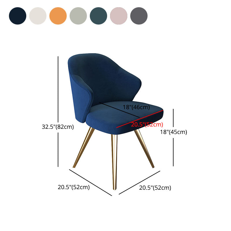 Glam Metal Dining Arm Chair Upholstered Side Chairs for Home Use Clearhalo ' kitchen&dining_furn' 'Dining Chairs' 'Dining Tables & Seating' 'dining_chair' 'furn' 'furn_dining_chair' 'Furniture' 'furniture_dining_chair' 'Kitchen & Dining Furniture' 'kitchen' 4511517