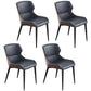 Contemporary Dining Room Chairs Matte Finish Leather Curved Parsons Arm Chair Dark Blue 4 Piece Set Clearhalo ' kitchen&dining_furn' 'Dining Chairs' 'Dining Tables & Seating' 'dining_chair' 'furn' 'furn_dining_chair' 'Furniture' 'furniture_dining_chair' 'Kitchen & Dining Furniture' 'kitchen' 4511523