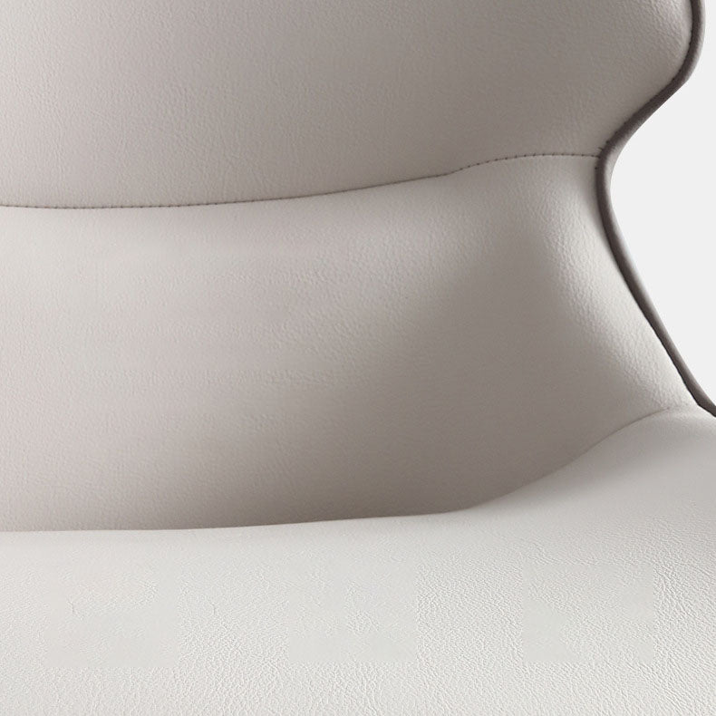 Contemporary Dining Room Chairs Matte Finish Leather Curved Parsons Arm Chair Clearhalo ' kitchen&dining_furn' 'Dining Chairs' 'Dining Tables & Seating' 'dining_chair' 'furn' 'furn_dining_chair' 'Furniture' 'furniture_dining_chair' 'Kitchen & Dining Furniture' 'kitchen' 4511530