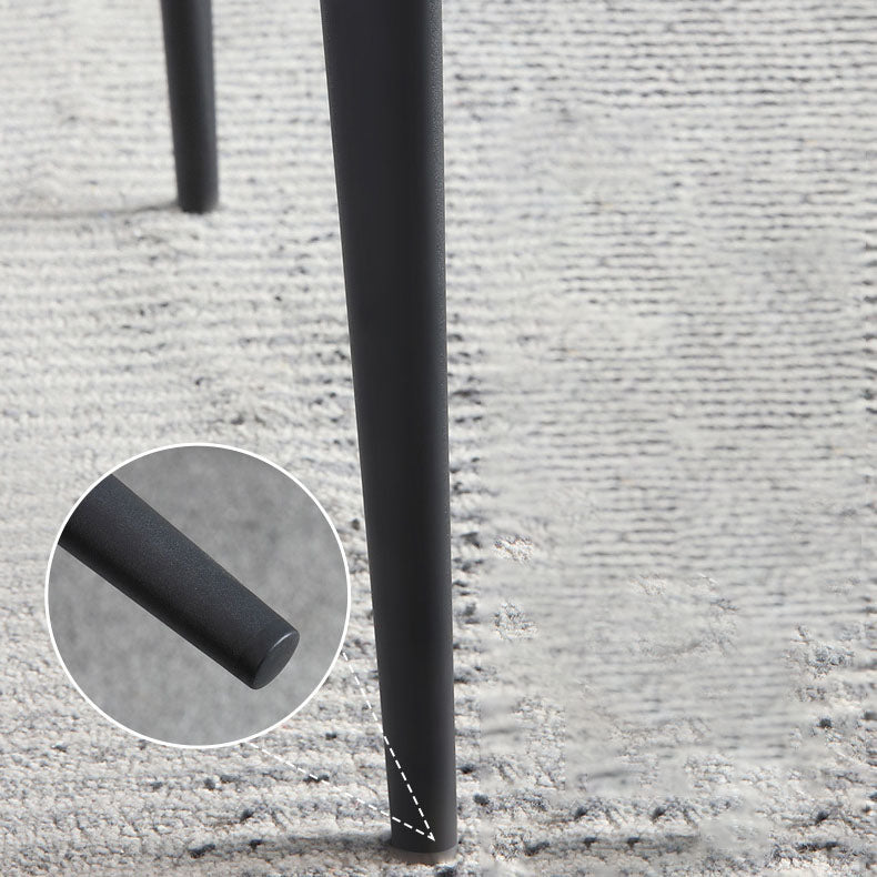 Contemporary Dining Room Chairs Matte Finish Leather Curved Parsons Arm Chair Clearhalo ' kitchen&dining_furn' 'Dining Chairs' 'Dining Tables & Seating' 'dining_chair' 'furn' 'furn_dining_chair' 'Furniture' 'furniture_dining_chair' 'Kitchen & Dining Furniture' 'kitchen' 4511532