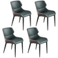 Contemporary Dining Room Chairs Matte Finish Leather Curved Parsons Arm Chair Green 4 Piece Set Clearhalo ' kitchen&dining_furn' 'Dining Chairs' 'Dining Tables & Seating' 'dining_chair' 'furn' 'furn_dining_chair' 'Furniture' 'furniture_dining_chair' 'Kitchen & Dining Furniture' 'kitchen' 4511534