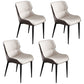 Contemporary Dining Room Chairs Matte Finish Leather Curved Parsons Arm Chair Off-White 4 Piece Set Clearhalo ' kitchen&dining_furn' 'Dining Chairs' 'Dining Tables & Seating' 'dining_chair' 'furn' 'furn_dining_chair' 'Furniture' 'furniture_dining_chair' 'Kitchen & Dining Furniture' 'kitchen' 4511539