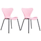 Contemporary Dining and Accent Chairs Indoor-Outdoor Solid Back Side Chair for Patio Pink Set of 2 Clearhalo ' kitchen&dining_furn' 'Dining Chairs' 'Dining Tables & Seating' 'dining_chair' 'Furniture' 'furniture_dining_chair' 'Kitchen & Dining Furniture' 'kitchen' 4511546