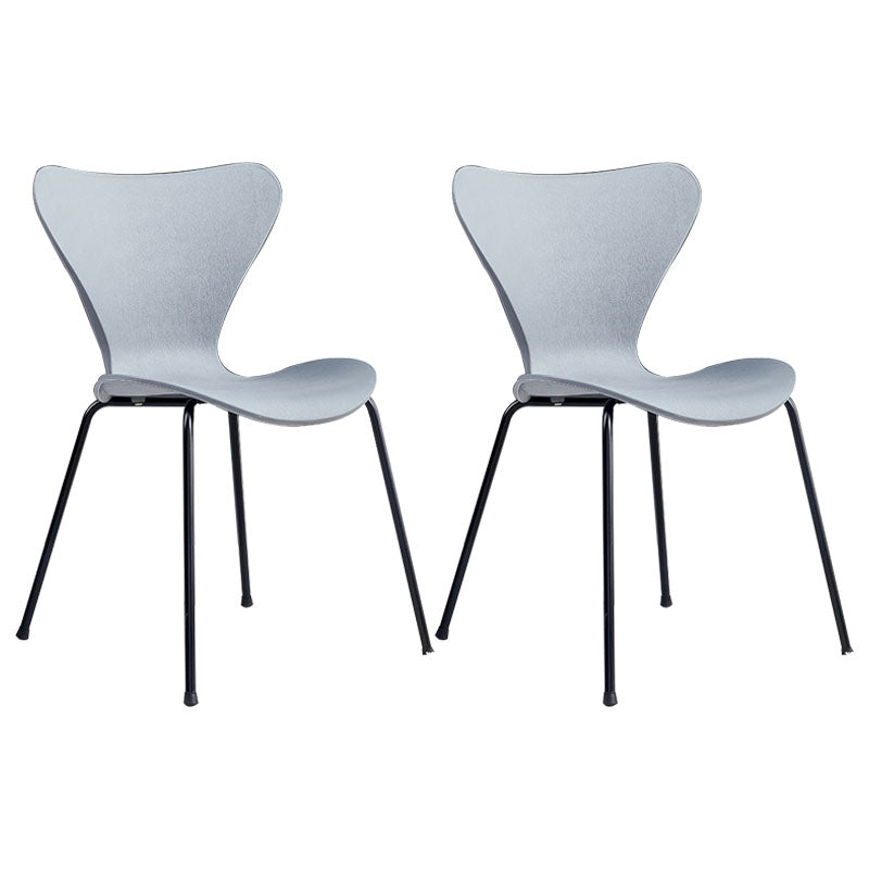 Contemporary Dining and Accent Chairs Indoor-Outdoor Solid Back Side Chair for Patio Grey Set of 2 Clearhalo ' kitchen&dining_furn' 'Dining Chairs' 'Dining Tables & Seating' 'dining_chair' 'Furniture' 'furniture_dining_chair' 'Kitchen & Dining Furniture' 'kitchen' 4511547