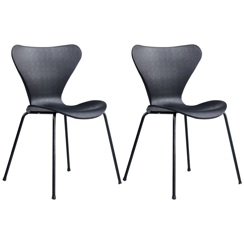 Contemporary Dining and Accent Chairs Indoor-Outdoor Solid Back Side Chair for Patio Black Set of 2 Clearhalo ' kitchen&dining_furn' 'Dining Chairs' 'Dining Tables & Seating' 'dining_chair' 'Furniture' 'furniture_dining_chair' 'Kitchen & Dining Furniture' 'kitchen' 4511549