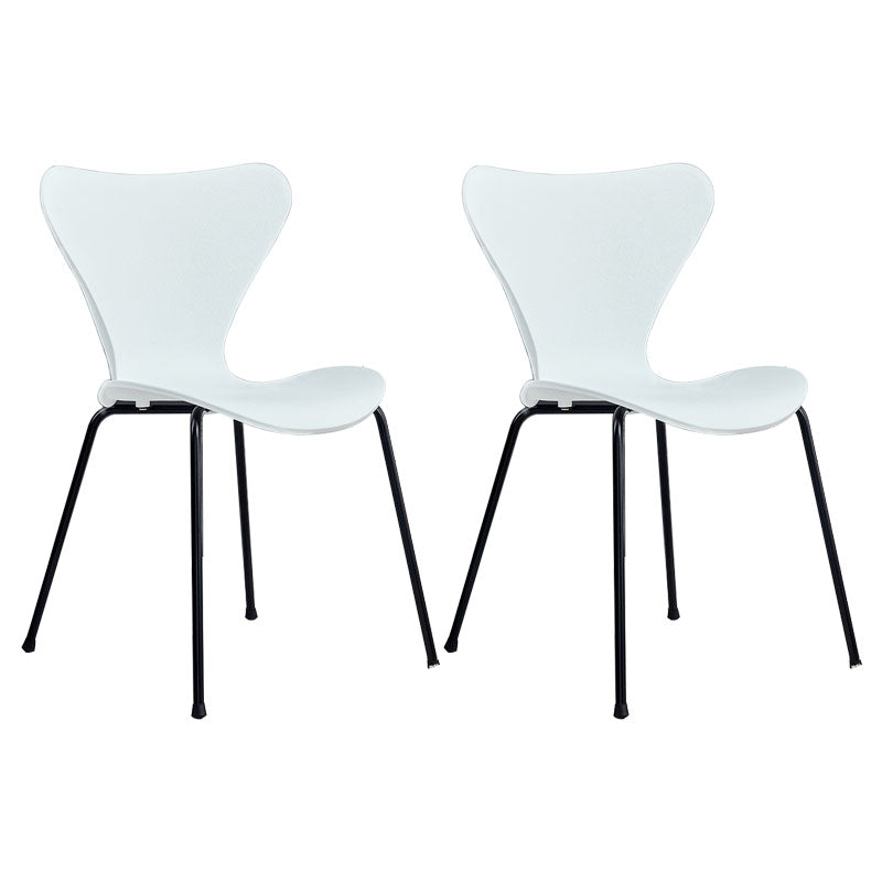 Contemporary Dining and Accent Chairs Indoor-Outdoor Solid Back Side Chair for Patio White Set of 2 Clearhalo ' kitchen&dining_furn' 'Dining Chairs' 'Dining Tables & Seating' 'dining_chair' 'Furniture' 'furniture_dining_chair' 'Kitchen & Dining Furniture' 'kitchen' 4511551