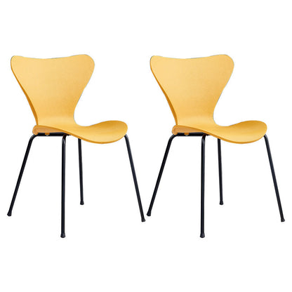 Contemporary Dining and Accent Chairs Indoor-Outdoor Solid Back Side Chair for Patio Yellow Set of 2 Clearhalo ' kitchen&dining_furn' 'Dining Chairs' 'Dining Tables & Seating' 'dining_chair' 'Furniture' 'furniture_dining_chair' 'Kitchen & Dining Furniture' 'kitchen' 4511553
