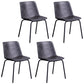 Contemporary Hotel Solid Back Side Chair Leather Matte Finish Dining Chair Black-Gray 4 Piece Set Clearhalo ' kitchen&dining_furn' 'Dining Chairs' 'Dining Tables & Seating' 'dining_chair' 'furn' 'furn_dining_chair' 'Furniture' 'furniture_dining_chair' 'Kitchen & Dining Furniture' 'kitchen' 4511571