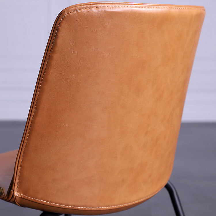 Contemporary Hotel Solid Back Side Chair Leather Matte Finish Dining Chair Clearhalo ' kitchen&dining_furn' 'Dining Chairs' 'Dining Tables & Seating' 'dining_chair' 'furn' 'furn_dining_chair' 'Furniture' 'furniture_dining_chair' 'Kitchen & Dining Furniture' 'kitchen' 4511574