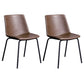 Contemporary Hotel Solid Back Side Chair Leather Matte Finish Dining Chair Dark Khaki 2 Piece Set Clearhalo ' kitchen&dining_furn' 'Dining Chairs' 'Dining Tables & Seating' 'dining_chair' 'furn' 'furn_dining_chair' 'Furniture' 'furniture_dining_chair' 'Kitchen & Dining Furniture' 'kitchen' 4511576