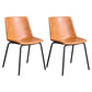Contemporary Hotel Solid Back Side Chair Leather Matte Finish Dining Chair Brown 2 Piece Set Clearhalo ' kitchen&dining_furn' 'Dining Chairs' 'Dining Tables & Seating' 'dining_chair' 'furn' 'furn_dining_chair' 'Furniture' 'furniture_dining_chair' 'Kitchen & Dining Furniture' 'kitchen' 4511581