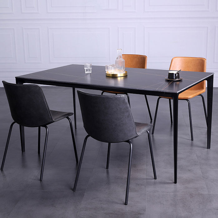 Contemporary Hotel Solid Back Side Chair Leather Matte Finish Dining Chair Clearhalo ' kitchen&dining_furn' 'Dining Chairs' 'Dining Tables & Seating' 'dining_chair' 'furn' 'furn_dining_chair' 'Furniture' 'furniture_dining_chair' 'Kitchen & Dining Furniture' 'kitchen' 4511583