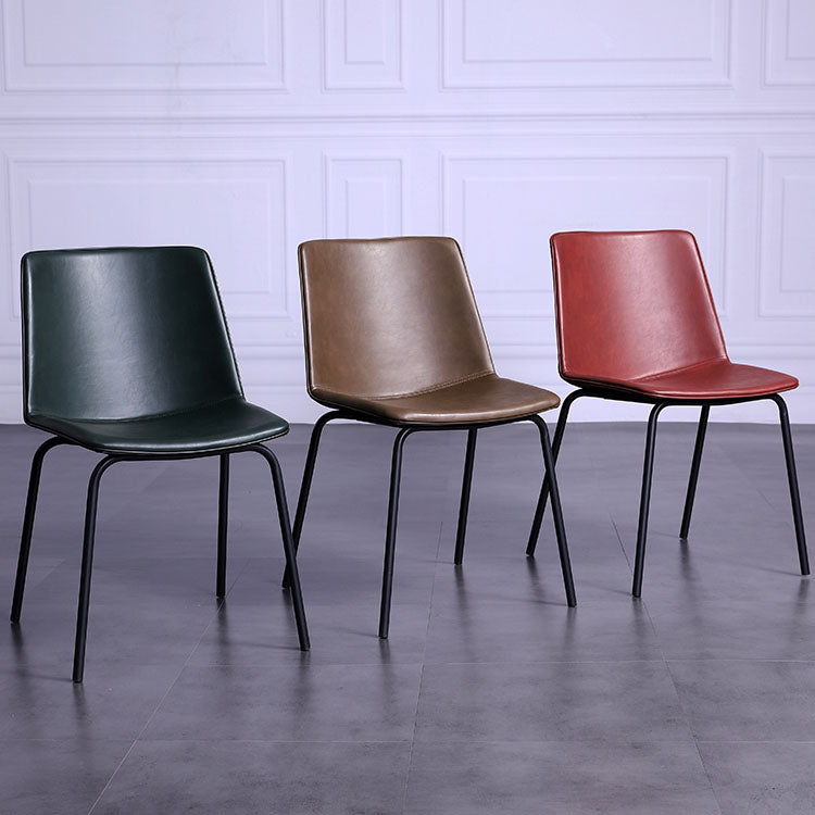 Contemporary Hotel Solid Back Side Chair Leather Matte Finish Dining Chair Clearhalo ' kitchen&dining_furn' 'Dining Chairs' 'Dining Tables & Seating' 'dining_chair' 'furn' 'furn_dining_chair' 'Furniture' 'furniture_dining_chair' 'Kitchen & Dining Furniture' 'kitchen' 4511585