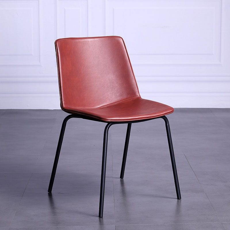 Contemporary Hotel Solid Back Side Chair Leather Matte Finish Dining Chair Burgundy 1 Piece Clearhalo ' kitchen&dining_furn' 'Dining Chairs' 'Dining Tables & Seating' 'dining_chair' 'furn' 'furn_dining_chair' 'Furniture' 'furniture_dining_chair' 'Kitchen & Dining Furniture' 'kitchen' 4511586