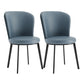 Contemporary Dining Room Side Chairs Matte Finish Leather Curved Parsons Chair Blue 2 Piece Set Clearhalo ' kitchen&dining_furn' 'Dining Chairs' 'Dining Tables & Seating' 'dining_chair' 'furn' 'furn_dining_chair' 'Furniture' 'furniture_dining_chair' 'Kitchen & Dining Furniture' 'kitchen' 4511598