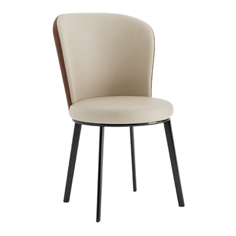 Contemporary Dining Room Side Chairs Matte Finish Leather Curved Parsons Chair Clearhalo ' kitchen&dining_furn' 'Dining Chairs' 'Dining Tables & Seating' 'dining_chair' 'furn' 'furn_dining_chair' 'Furniture' 'furniture_dining_chair' 'Kitchen & Dining Furniture' 'kitchen' 4511599