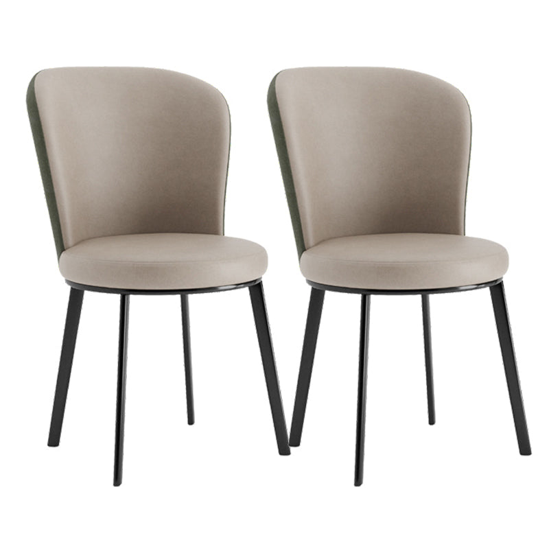 Contemporary Dining Room Side Chairs Matte Finish Leather Curved Parsons Chair Green 2 Piece Set Clearhalo ' kitchen&dining_furn' 'Dining Chairs' 'Dining Tables & Seating' 'dining_chair' 'furn' 'furn_dining_chair' 'Furniture' 'furniture_dining_chair' 'Kitchen & Dining Furniture' 'kitchen' 4511605