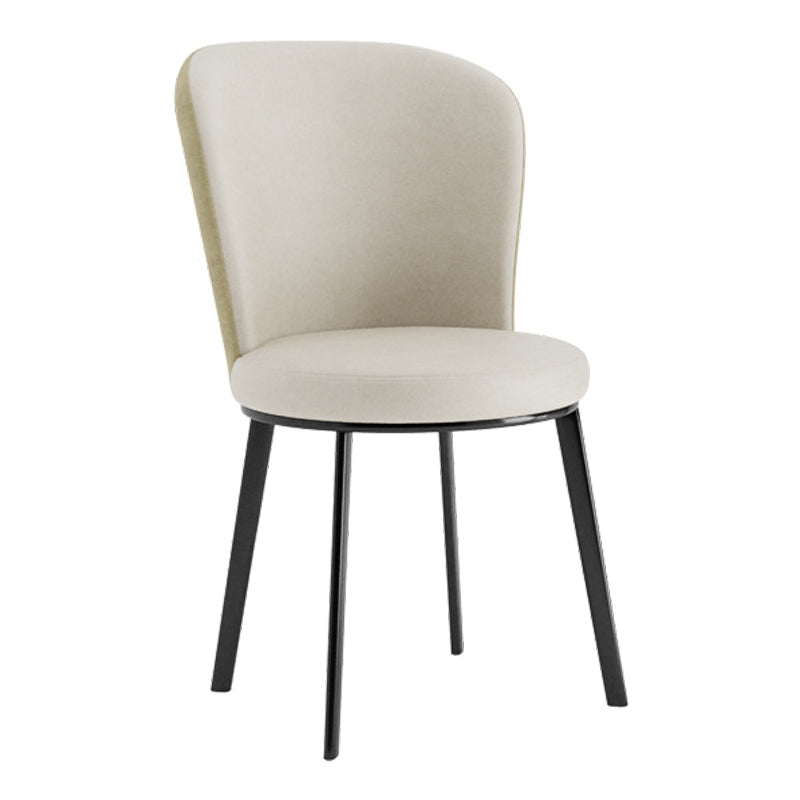 Contemporary Dining Room Side Chairs Matte Finish Leather Curved Parsons Chair Nude 1 Piece Clearhalo ' kitchen&dining_furn' 'Dining Chairs' 'Dining Tables & Seating' 'dining_chair' 'furn' 'furn_dining_chair' 'Furniture' 'furniture_dining_chair' 'Kitchen & Dining Furniture' 'kitchen' 4511609