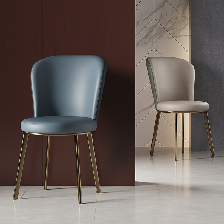 Contemporary Dining Room Side Chairs Matte Finish Leather Curved Parsons Chair Clearhalo ' kitchen&dining_furn' 'Dining Chairs' 'Dining Tables & Seating' 'dining_chair' 'furn' 'furn_dining_chair' 'Furniture' 'furniture_dining_chair' 'Kitchen & Dining Furniture' 'kitchen' 4511611