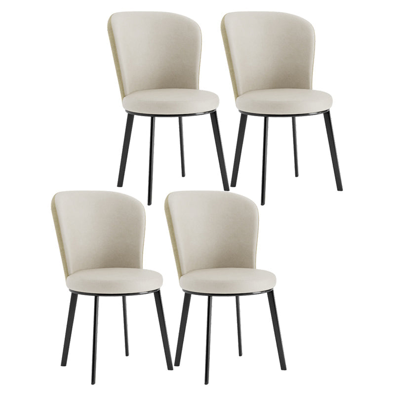 Contemporary Dining Room Side Chairs Matte Finish Leather Curved Parsons Chair Nude 4 Piece Set Clearhalo ' kitchen&dining_furn' 'Dining Chairs' 'Dining Tables & Seating' 'dining_chair' 'furn' 'furn_dining_chair' 'Furniture' 'furniture_dining_chair' 'Kitchen & Dining Furniture' 'kitchen' 4511612