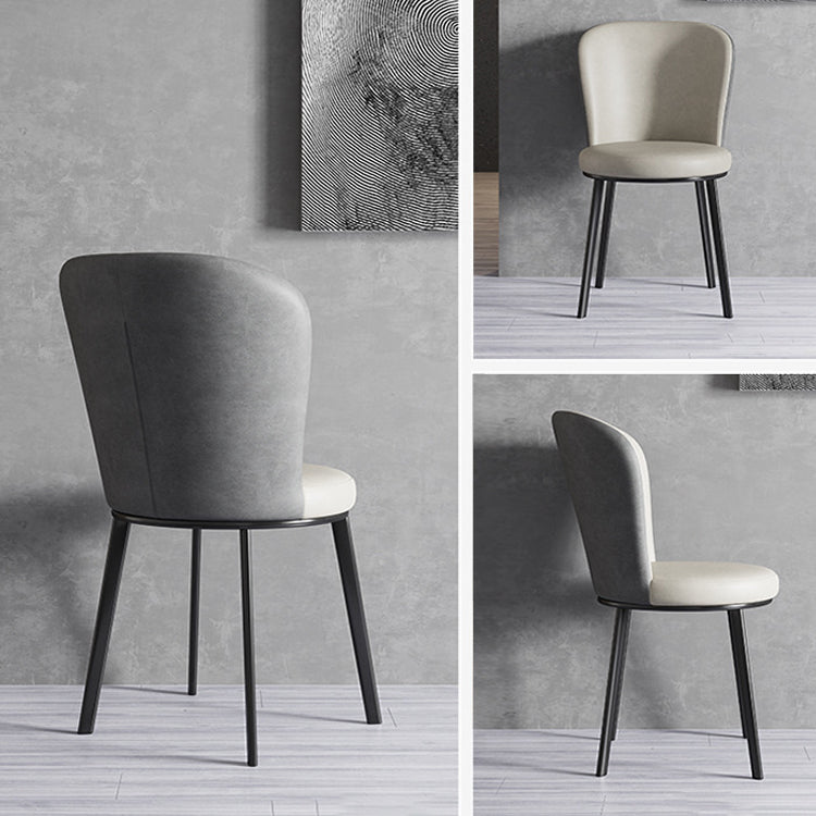 Contemporary Dining Room Side Chairs Matte Finish Leather Curved Parsons Chair Clearhalo ' kitchen&dining_furn' 'Dining Chairs' 'Dining Tables & Seating' 'dining_chair' 'furn' 'furn_dining_chair' 'Furniture' 'furniture_dining_chair' 'Kitchen & Dining Furniture' 'kitchen' 4511613