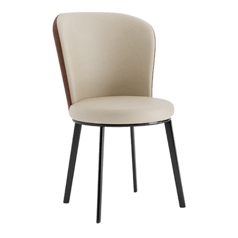 Contemporary Dining Room Side Chairs Matte Finish Leather Curved Parsons Chair Orange 1 Piece Clearhalo ' kitchen&dining_furn' 'Dining Chairs' 'Dining Tables & Seating' 'dining_chair' 'furn' 'furn_dining_chair' 'Furniture' 'furniture_dining_chair' 'Kitchen & Dining Furniture' 'kitchen' 4511614