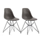 Industrial Design Leather Armless Dining Side Chairs Solid Back Dining Side Chair Black-Gray Set of 2 Clearhalo ' kitchen&dining_furn' 'Dining Chairs' 'Dining Tables & Seating' 'dining_chair' 'Furniture' 'furniture_dining_chair' 'Kitchen & Dining Furniture' 'kitchen' 4511629
