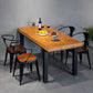 1/5 Pcs Metal Industrial Dining Room Set with Pine Wood Top Table Dinette Set 5 Pieces: Table, 4 Black Chairs Clearhalo 'Dining Room Sets' 'Dining Tables & Seating' 'dining_room_set' 'furn' 'furn_dining_room_set' 'Furniture' 'furniture_dining_room_set' 'Kitchen & Dining Furniture' 'kitchen&dining_furn' 'kitchen' 4511639