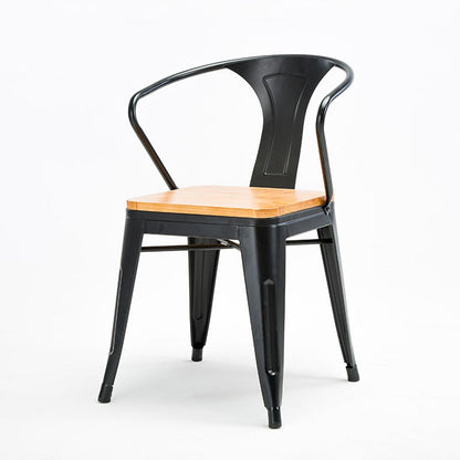 1/5 Pcs Metal Industrial Dining Room Set with Pine Wood Top Table Dinette Set 1 Black Chair Clearhalo 'Dining Room Sets' 'Dining Tables & Seating' 'dining_room_set' 'furn' 'furn_dining_room_set' 'Furniture' 'furniture_dining_room_set' 'Kitchen & Dining Furniture' 'kitchen&dining_furn' 'kitchen' 4511640