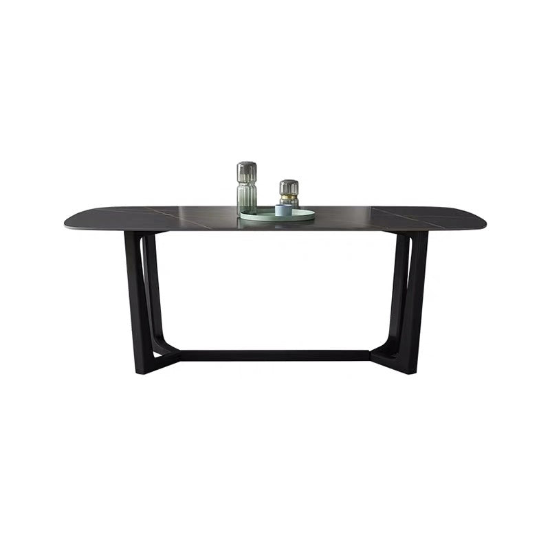 Contemporary 1/2/5/7 Pieces Dining Set Rectangle Dining Table Set Black 70.9"L x 35.4"W Clearhalo 'Dining Room Sets' 'Dining Tables & Seating' 'dining_room_set' 'furn' 'furn_dining_room_set' 'Furniture' 'furniture_dining_room_set' 'Kitchen & Dining Furniture' 'kitchen&dining_furn' 'kitchen' 4511660