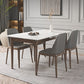 Nordic Extendable 1/4/5/7 Pieces Dining Set Sintered Stone Table with Leather Chairs 5 Pieces: Table, 4 Chairs Clearhalo 'Dining Room Sets' 'Dining Tables & Seating' 'dining_room_set' 'furn' 'furn_dining_room_set' 'Furniture' 'furniture_dining_room_set' 'Kitchen & Dining Furniture' 'kitchen&dining_furn' 'kitchen' 4511680