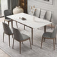 Nordic Extendable 1/4/5/7 Pieces Dining Set Sintered Stone Table with Leather Chairs Clearhalo 'Dining Room Sets' 'Dining Tables & Seating' 'dining_room_set' 'furn' 'furn_dining_room_set' 'Furniture' 'furniture_dining_room_set' 'Kitchen & Dining Furniture' 'kitchen&dining_furn' 'kitchen' 4511681