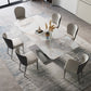 Nordic 1/4/5/7 Pieces Rectangle Dining Set Sintered Stone Top Table with Leather Chairs 7 Pieces: Table, 6 Chairs Clearhalo 'Dining Room Sets' 'Dining Tables & Seating' 'dining_room_set' 'furn' 'furn_dining_room_set' 'Furniture' 'furniture_dining_room_set' 'Kitchen & Dining Furniture' 'kitchen&dining_furn' 'kitchen' 4511718