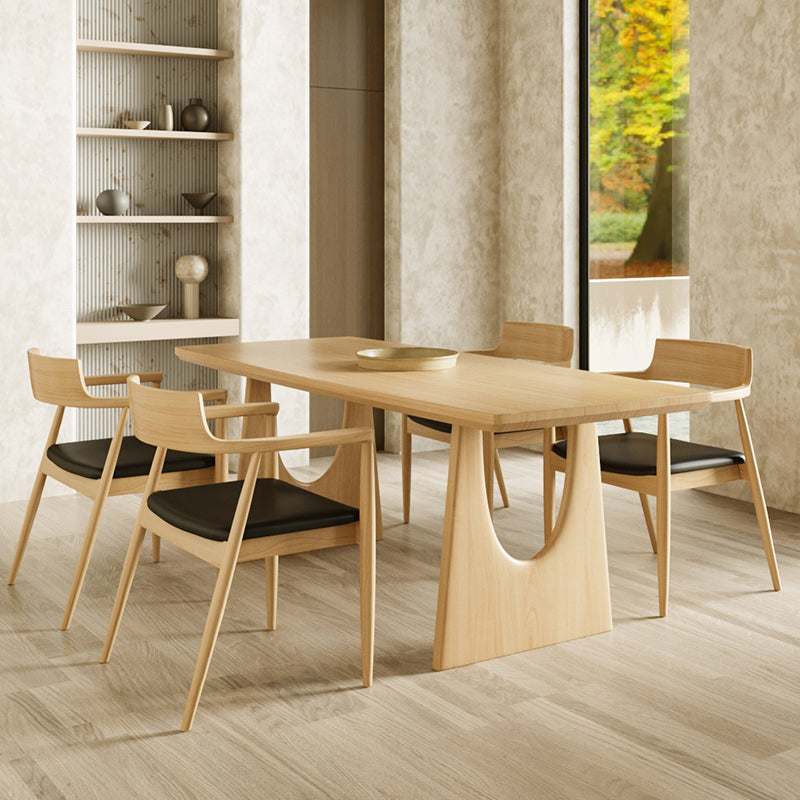 Modern 1/2/4/5 Pieces Dining Set Solid Wood Rectangle Dining Table with Chairs Clearhalo 'Dining Room Sets' 'Dining Tables & Seating' 'dining_room_set' 'furn' 'furn_dining_room_set' 'Furniture' 'furniture_dining_room_set' 'Kitchen & Dining Furniture' 'kitchen&dining_furn' 'kitchen' 4511753