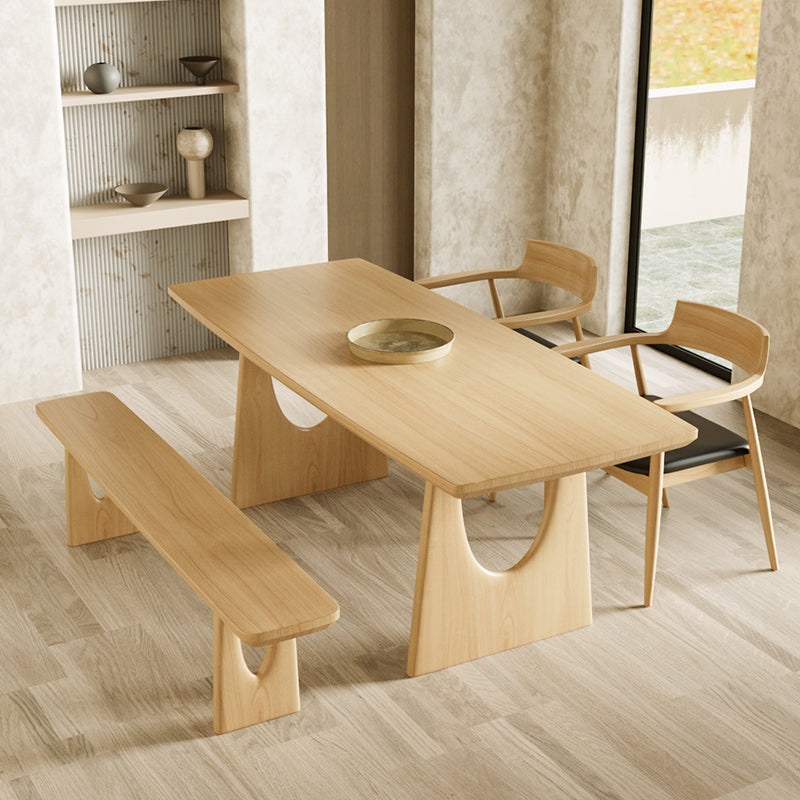 Modern 1/2/4/5 Pieces Dining Set Solid Wood Rectangle Dining Table with Chairs 4 Pieces: Table, 2 Chairs, 1 Bench Clearhalo 'Dining Room Sets' 'Dining Tables & Seating' 'dining_room_set' 'furn' 'furn_dining_room_set' 'Furniture' 'furniture_dining_room_set' 'Kitchen & Dining Furniture' 'kitchen&dining_furn' 'kitchen' 4511754