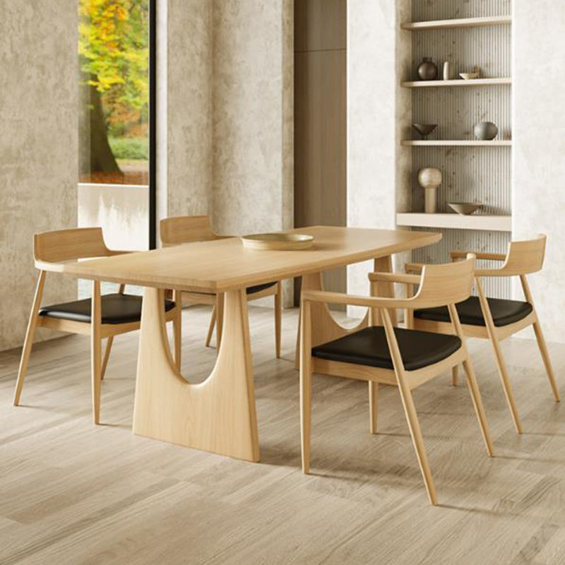 Modern 1/2/4/5 Pieces Dining Set Solid Wood Rectangle Dining Table with Chairs Clearhalo 'Dining Room Sets' 'Dining Tables & Seating' 'dining_room_set' 'furn' 'furn_dining_room_set' 'Furniture' 'furniture_dining_room_set' 'Kitchen & Dining Furniture' 'kitchen&dining_furn' 'kitchen' 4511762