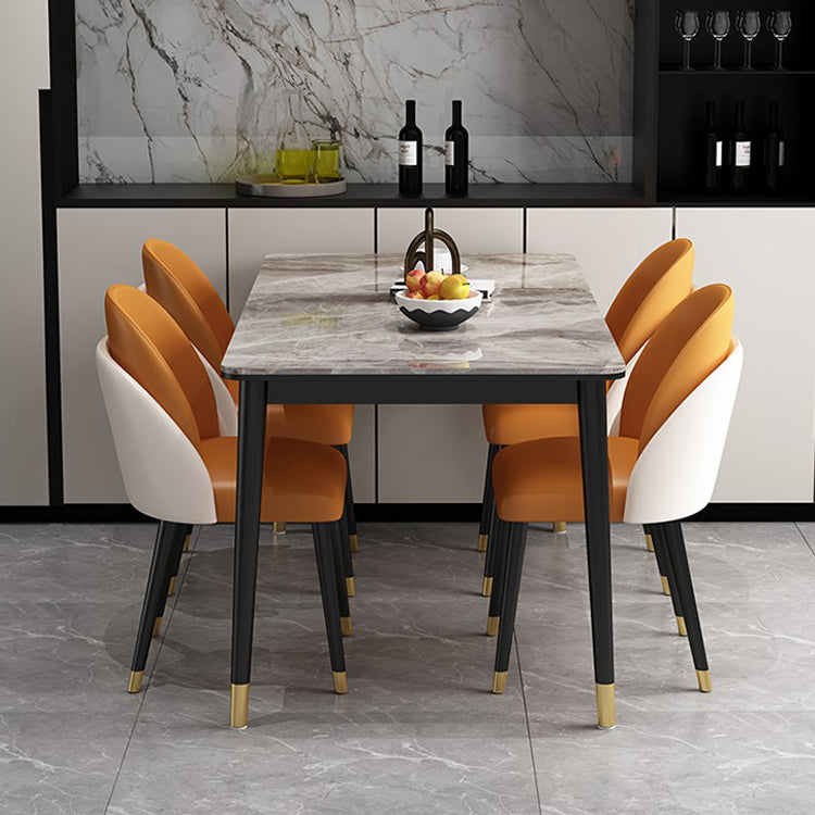 Glam 1/2/5/7 Pieces Dining Set Rectangle Dining Room Set with 4 Legs Clearhalo 'Dining Room Sets' 'Dining Tables & Seating' 'dining_room_set' 'furn' 'furn_dining_room_set' 'Furniture' 'furniture_dining_room_set' 'Kitchen & Dining Furniture' 'kitchen&dining_furn' 'kitchen' 4511785