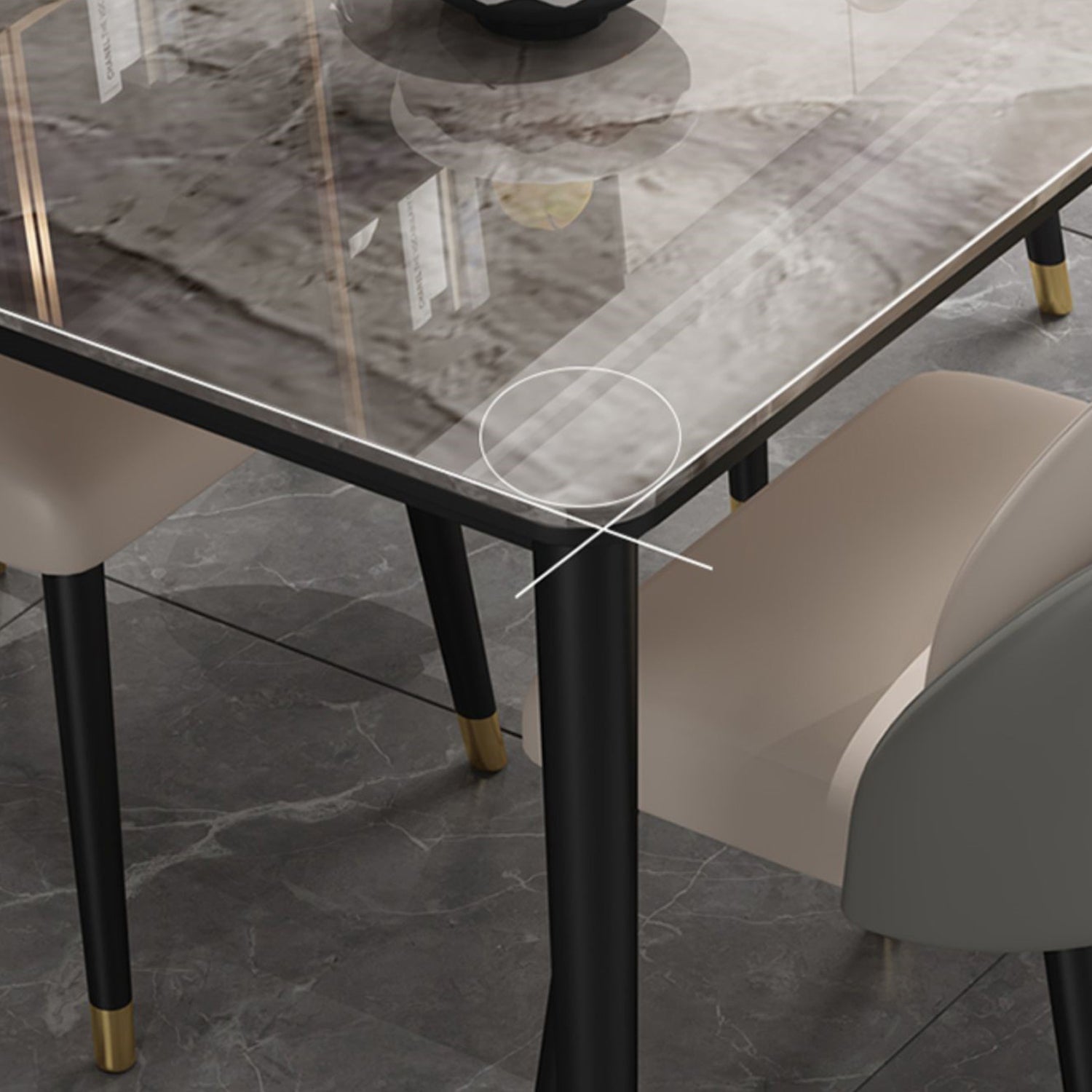 Glam 1/2/5/7 Pieces Dining Set Rectangle Dining Room Set with 4 Legs Clearhalo 'Dining Room Sets' 'Dining Tables & Seating' 'dining_room_set' 'furn' 'furn_dining_room_set' 'Furniture' 'furniture_dining_room_set' 'Kitchen & Dining Furniture' 'kitchen&dining_furn' 'kitchen' 4511788