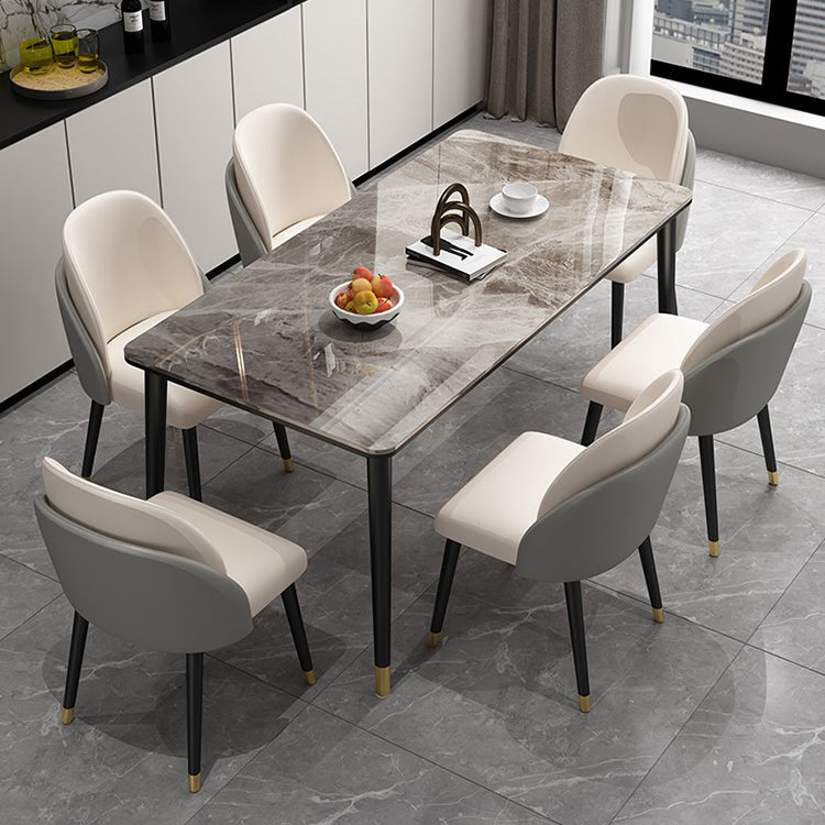 Glam 1/2/5/7 Pieces Dining Set Rectangle Dining Room Set with 4 Legs Clearhalo 'Dining Room Sets' 'Dining Tables & Seating' 'dining_room_set' 'furn' 'furn_dining_room_set' 'Furniture' 'furniture_dining_room_set' 'Kitchen & Dining Furniture' 'kitchen&dining_furn' 'kitchen' 4511794