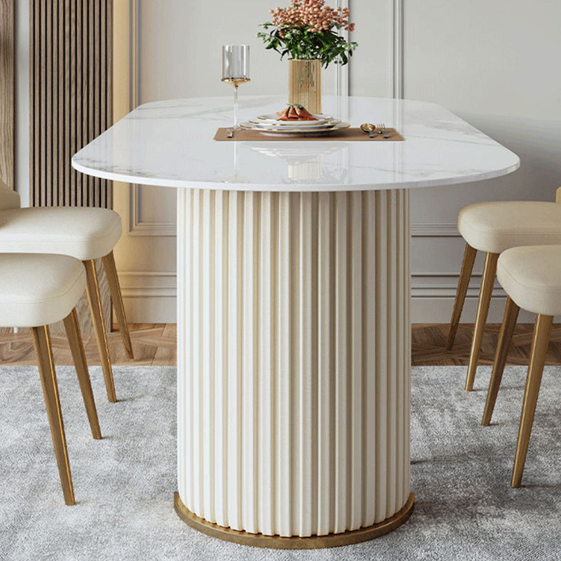 Glam 1/2/5/6/7 Pieces Dining Set Sintered Stone Dining Table Set for Home Use Clearhalo 'Dining Room Sets' 'Dining Tables & Seating' 'dining_room_set' 'furn' 'furn_dining_room_set' 'Furniture' 'furniture_dining_room_set' 'Kitchen & Dining Furniture' 'kitchen&dining_furn' 'kitchen' 4511824