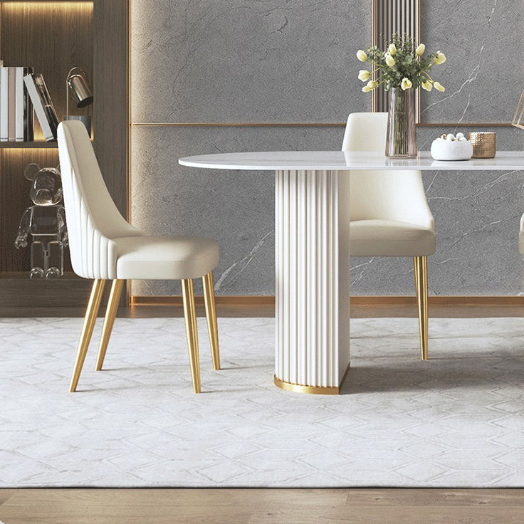 Glam 1/2/5/6/7 Pieces Dining Set Sintered Stone Dining Table Set for Home Use Clearhalo 'Dining Room Sets' 'Dining Tables & Seating' 'dining_room_set' 'furn' 'furn_dining_room_set' 'Furniture' 'furniture_dining_room_set' 'Kitchen & Dining Furniture' 'kitchen&dining_furn' 'kitchen' 4511825