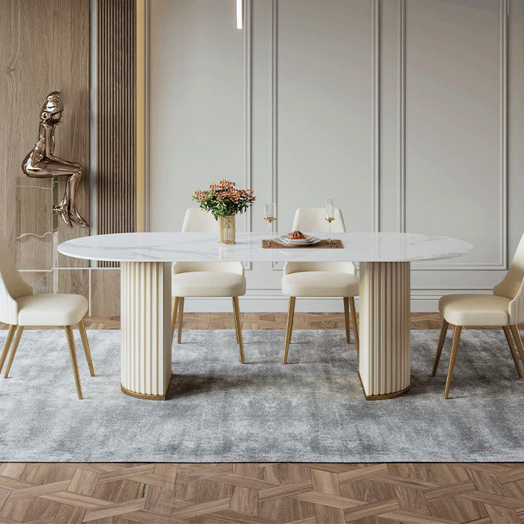 Glam 1/2/5/6/7 Pieces Dining Set Sintered Stone Dining Table Set for Home Use Clearhalo 'Dining Room Sets' 'Dining Tables & Seating' 'dining_room_set' 'furn' 'furn_dining_room_set' 'Furniture' 'furniture_dining_room_set' 'Kitchen & Dining Furniture' 'kitchen&dining_furn' 'kitchen' 4511828