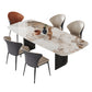 Designer Style 1/4/7 Pieces Dining Set Sintered Stone Dining Table with Leather Chairs Clearhalo 'Dining Room Sets' 'Dining Tables & Seating' 'dining_room_set' 'furn' 'furn_dining_room_set' 'Furniture' 'furniture_dining_room_set' 'Kitchen & Dining Furniture' 'kitchen&dining_furn' 'kitchen' 4511838
