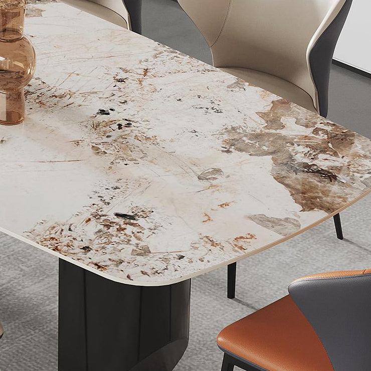 Designer Style 1/4/7 Pieces Dining Set Sintered Stone Dining Table with Leather Chairs Clearhalo 'Dining Room Sets' 'Dining Tables & Seating' 'dining_room_set' 'furn' 'furn_dining_room_set' 'Furniture' 'furniture_dining_room_set' 'Kitchen & Dining Furniture' 'kitchen&dining_furn' 'kitchen' 4511839