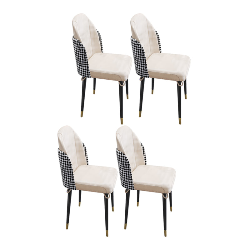 Glam Style 1/4/7 Pieces Dining Set Sintered Stone Dining Table for Home Use 4 Black-white Chairs Clearhalo 'Dining Room Sets' 'Dining Tables & Seating' 'dining_room_set' 'furn' 'furn_dining_room_set' 'Furniture' 'furniture_dining_room_set' 'Kitchen & Dining Furniture' 'kitchen&dining_furn' 'kitchen' 4511861