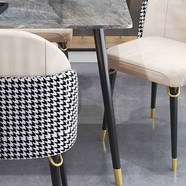 Glam Style 1/4/7 Pieces Dining Set Sintered Stone Dining Table for Home Use Clearhalo 'Dining Room Sets' 'Dining Tables & Seating' 'dining_room_set' 'furn' 'furn_dining_room_set' 'Furniture' 'furniture_dining_room_set' 'Kitchen & Dining Furniture' 'kitchen&dining_furn' 'kitchen' 4511865