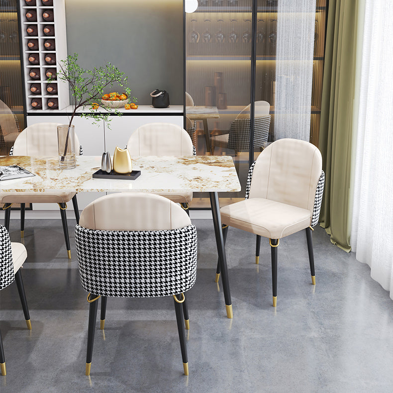 Glam Style 1/4/7 Pieces Dining Set Sintered Stone Dining Table for Home Use Clearhalo 'Dining Room Sets' 'Dining Tables & Seating' 'dining_room_set' 'furn' 'furn_dining_room_set' 'Furniture' 'furniture_dining_room_set' 'Kitchen & Dining Furniture' 'kitchen&dining_furn' 'kitchen' 4511867