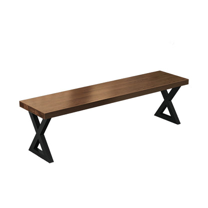 1/3/4/5 Pcs Metal Industrial Dining Set with Rectangle Table Dinette Set with Wooden Bench Bench 79"L x 12"W Clearhalo 'Dining Room Sets' 'Dining Tables & Seating' 'dining_room_set' 'furn' 'furn_dining_room_set' 'Furniture' 'furniture_dining_room_set' 'Kitchen & Dining Furniture' 'kitchen&dining_furn' 'kitchen' 4511900